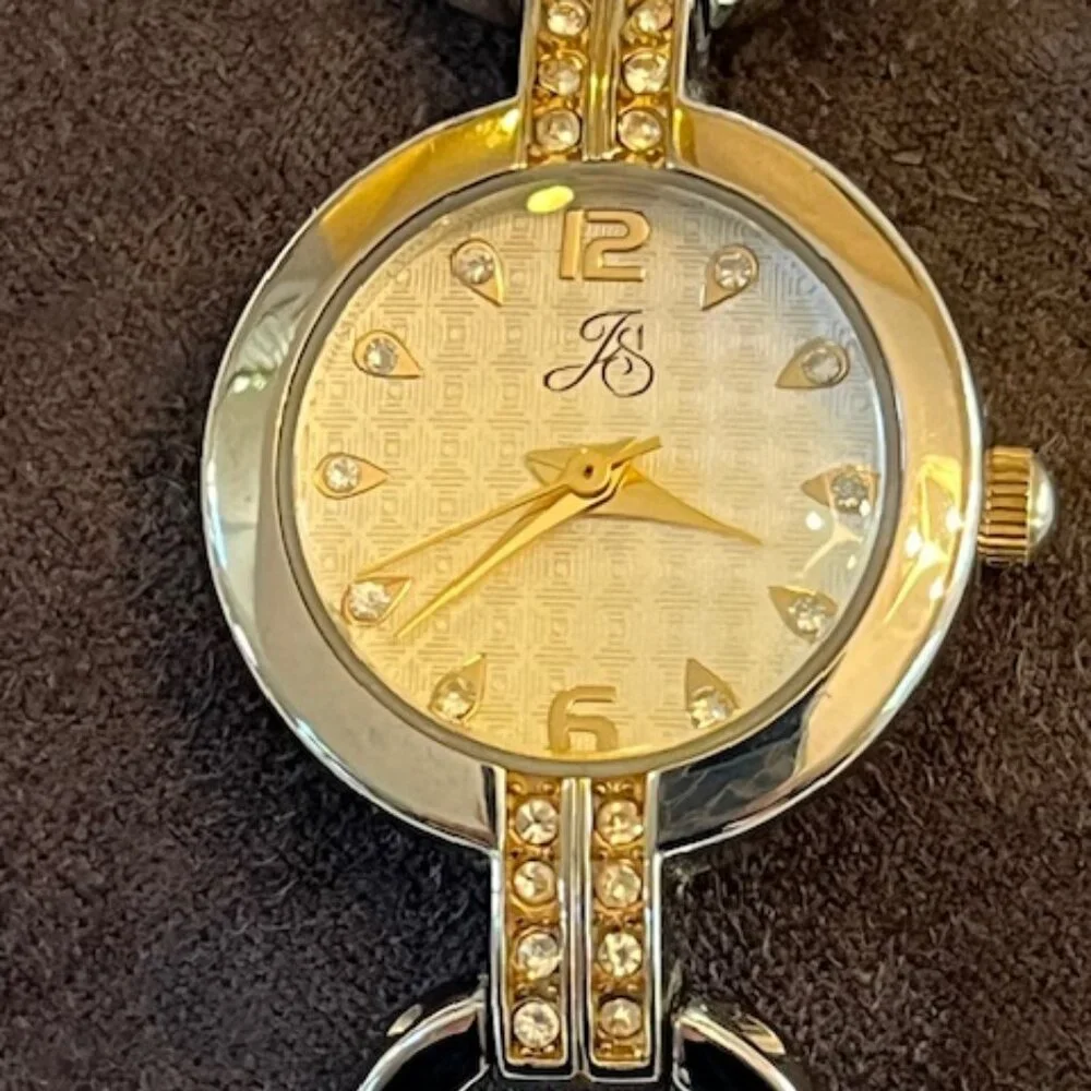 VINTAGE | Silver-Tone Bracelet Watch with Rhinestones-NEW Battery